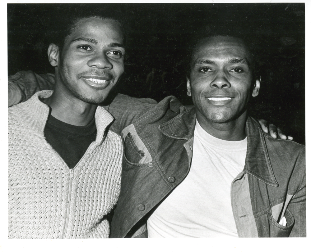 Archival photograph of Primous Fountain with Arthur Mitchell